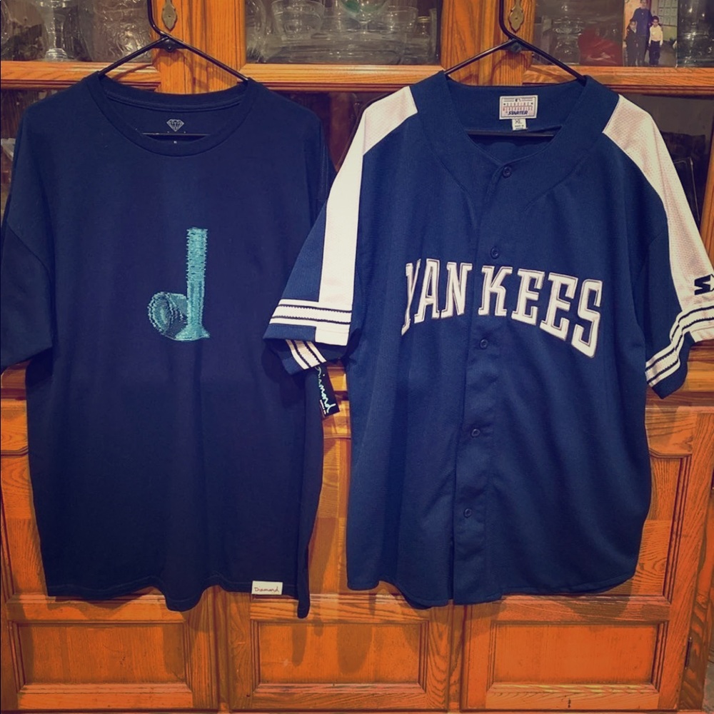 New York yankee starter jersey plus diamond tee XL